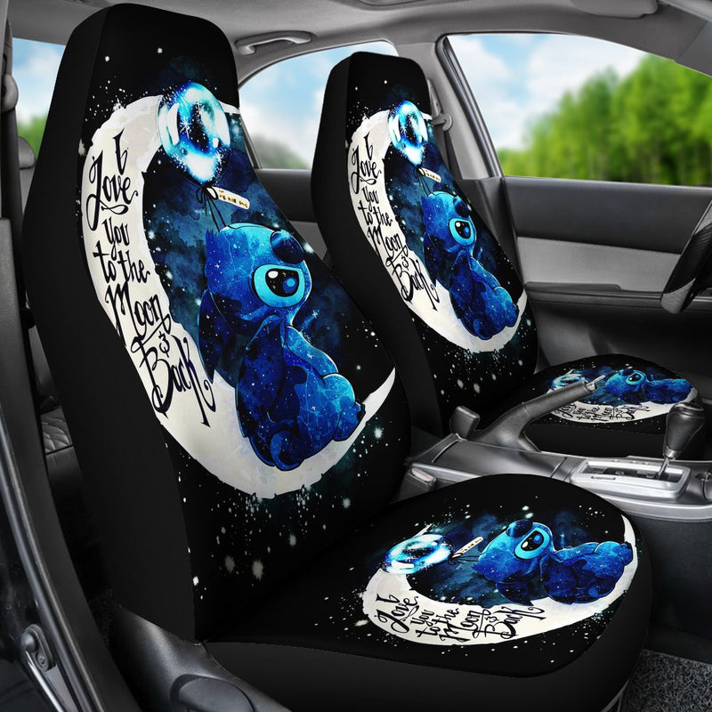 Stitch Love Moon And Back Premium Custom Car Premium Custom Car Seat Covers Decor Protectors Nearkii