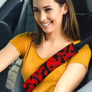 Red And Black Camouflage Premium Custom Car Seat Belt Covers Nearkii