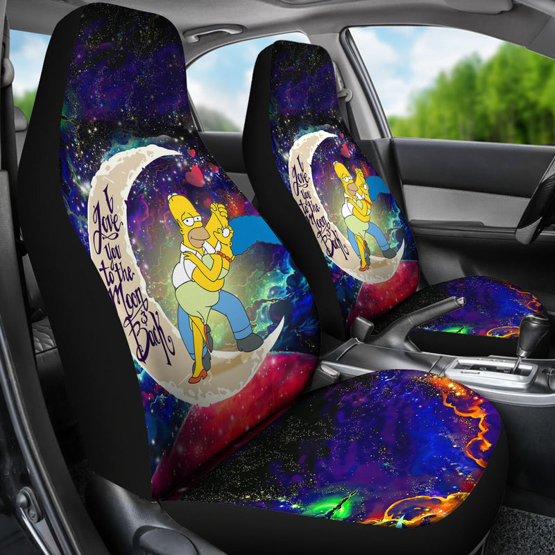 Simpsons Family Love You To The Moon Galaxy Premium Custom Car Seat Covers Decor Protectors Nearkii
