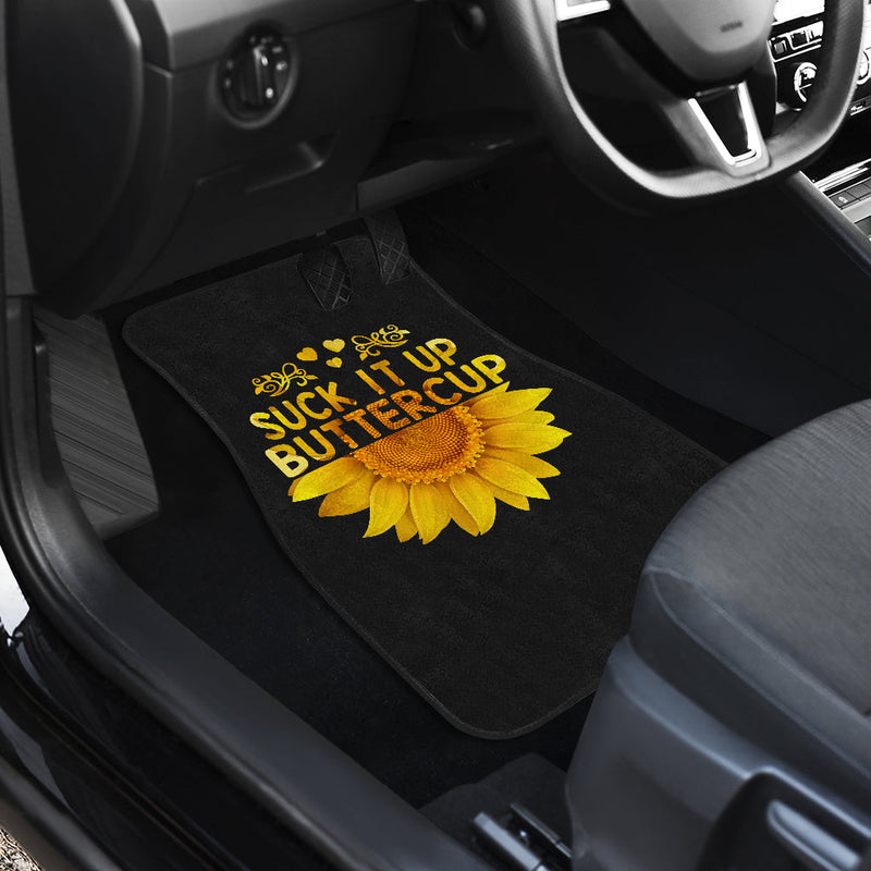 Sunflowers Shut It Up Front And Back Car Mats (Set Of 4) Nearkii