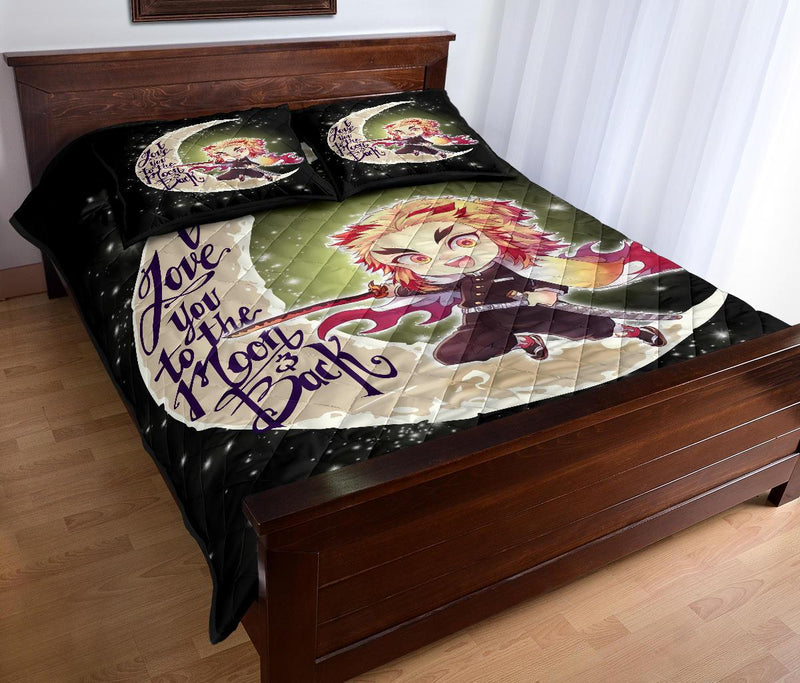 Demon Slayer Anime Chibi Moon Quilt Bed Sets Nearkii