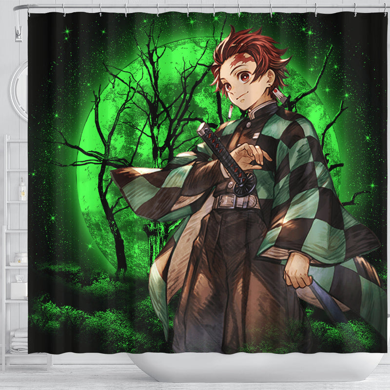 Tanjiro Anime Moonlight Shower Curtain Nearkii