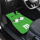 M&M Chocolate Green Front And Back Car Mats Nearkii