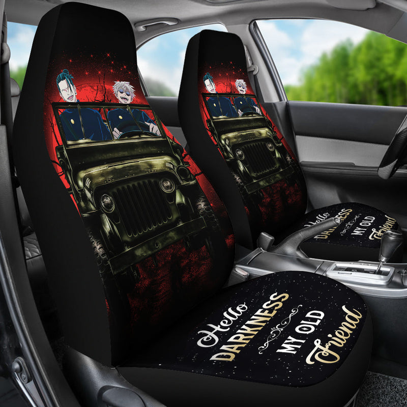 Gojo Geto Jujutsu Kaisen Ride Jeep Funny Anime Moonlight Halloween Premium Custom Car Seat Covers Decor Protectors Nearkii