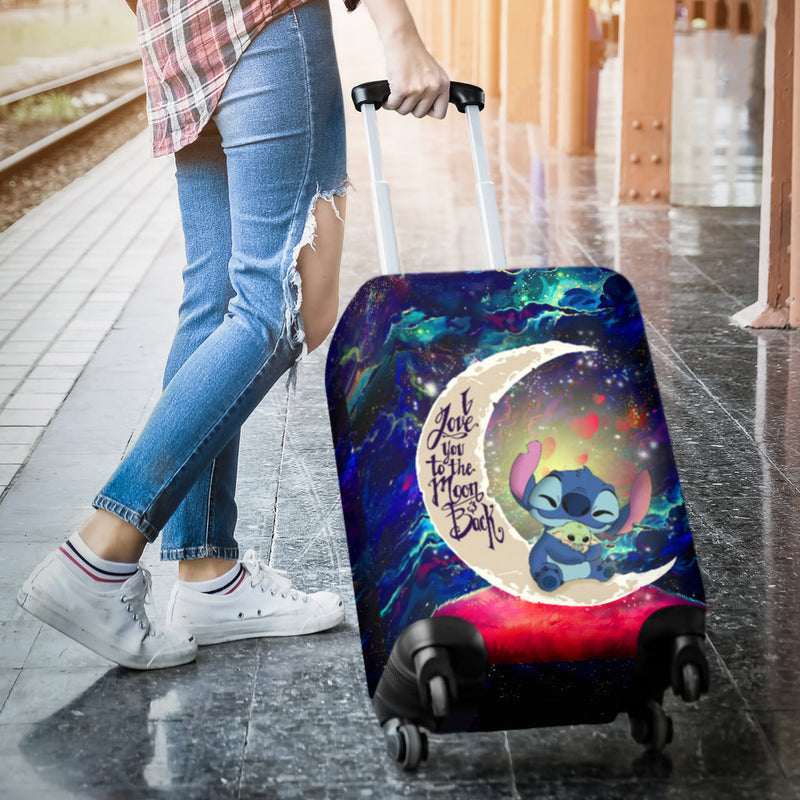 Stitch Hold Baby Yoda Love You To The Moon Galaxy Luggage Cover Suitcase Protector Nearkii