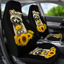 Best Sunflowers Racoon Sunflowers Premium Custom Car Seat Covers Decor Protector Nearkii