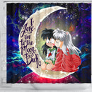 Inuyasha Couple Love You To The Moon Galaxy Shower Curtain Nearkii