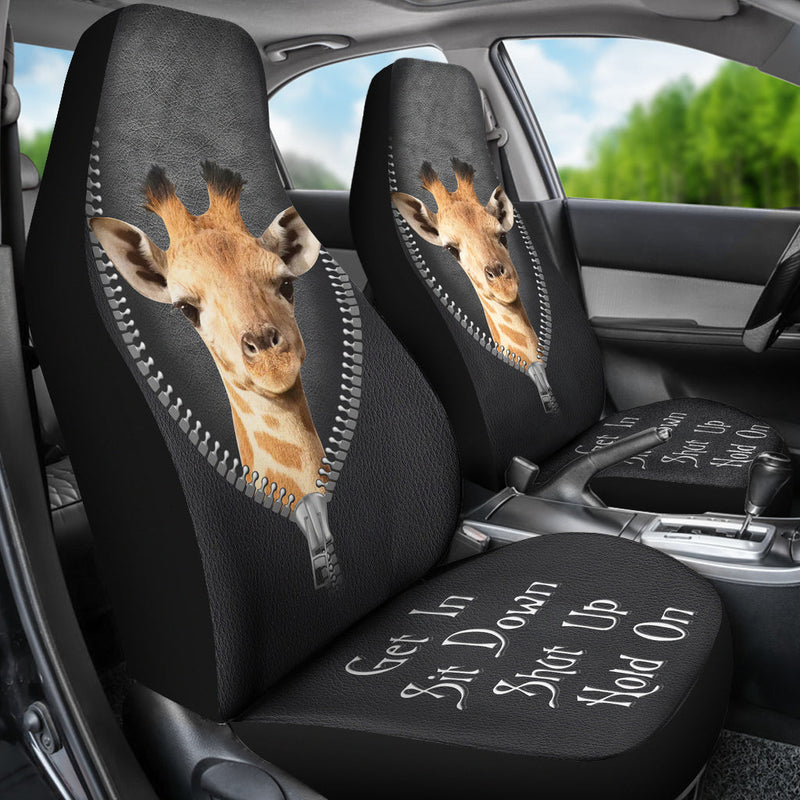 Giraffe Get In Sit Down Shut Up Hold On Zipper Car Seat Covers Nearkii