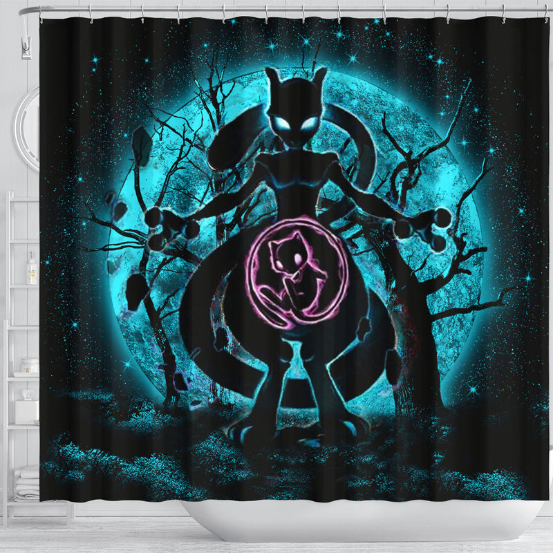Mewtwo Pokemon Moonlight Shower Curtain Nearkii