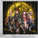 Demon Slayer Team Moonlight Yellow Anime Shower Curtain Nearkii