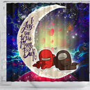 Among Us Couple Love You To The Moon Galaxy Shower Curtain Nearkii