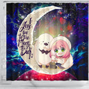 Anya Spy X Family Dog Love You To The Moon Galaxy Shower Curtain Nearkii