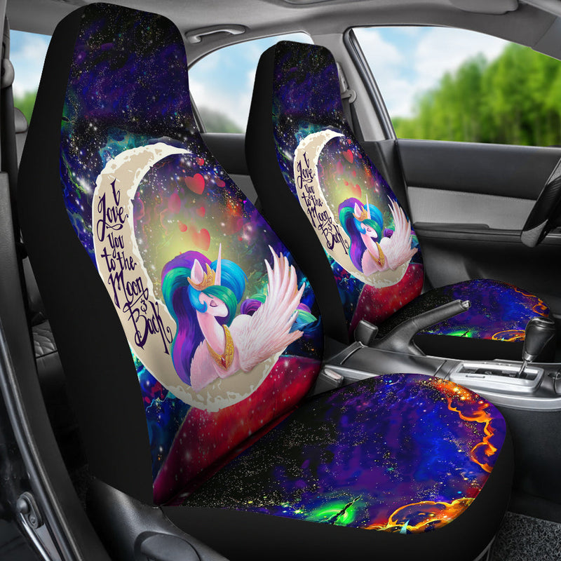Beauty Unicorn Love You To The Moon Galaxy Premium Custom Car Seat Covers Decor Protectors Nearkii
