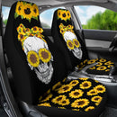 Best Skull Sunflower Floral Flowers Seat Covers Car Decor Car Protector Nearkii