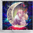 Chainsaw Man Denji X Power Love You To The Moon Galaxy Shower Curtain Nearkii