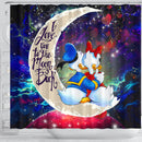 Couple Cute Duck Couple Love You To The Moon Galaxy Shower Curtain Nearkii