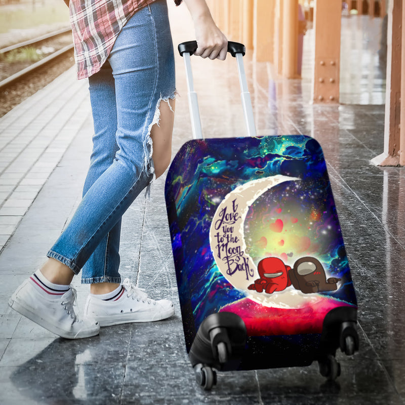 Among Us Couple Love You To The Moon Galaxy Luggage Cover Suitcase Protector Nearkii