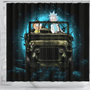 Rick And Morty Moonlight Halloween Jeep Funny Shower Curtain Nearkii