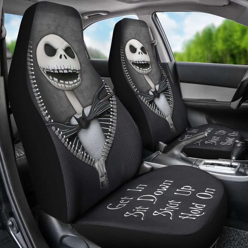 Jack Skellington Nightmare Before Christmas Horror Get In Sit Down Shut Up And Hold On Car Zipper Car Seat Covers Nearkii
