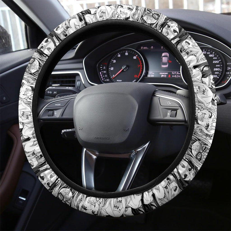 Ahegao Anime Girl Premium Custom Car Steering Wheel Cover Nearkii