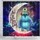 Monster Inc Sully And Mike Love You To The Moon Galaxy Shower Curtain Nearkii