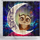 Cute Owl Love You To The Moon Galaxy Shower Curtain Nearkii