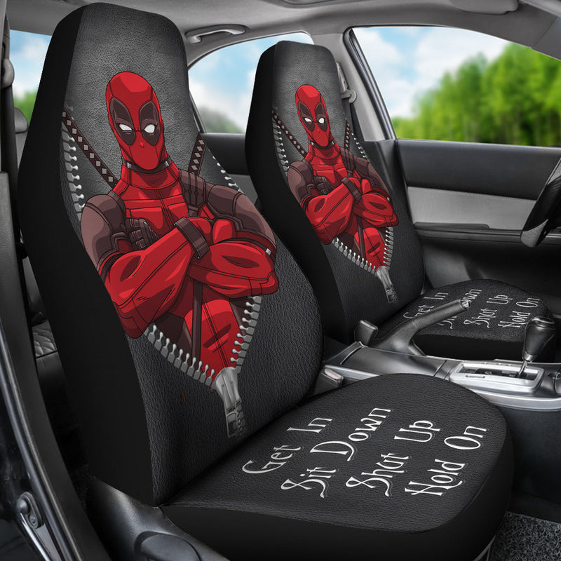 Deadpool Get In Sit Down Shut Up And Hold On Car Zipper Car Seat Covers Nearkii