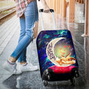 Cute Eevee Pokemon Couple Love You To The Moon Galaxy Luggage Cover Suitcase Protector Nearkii