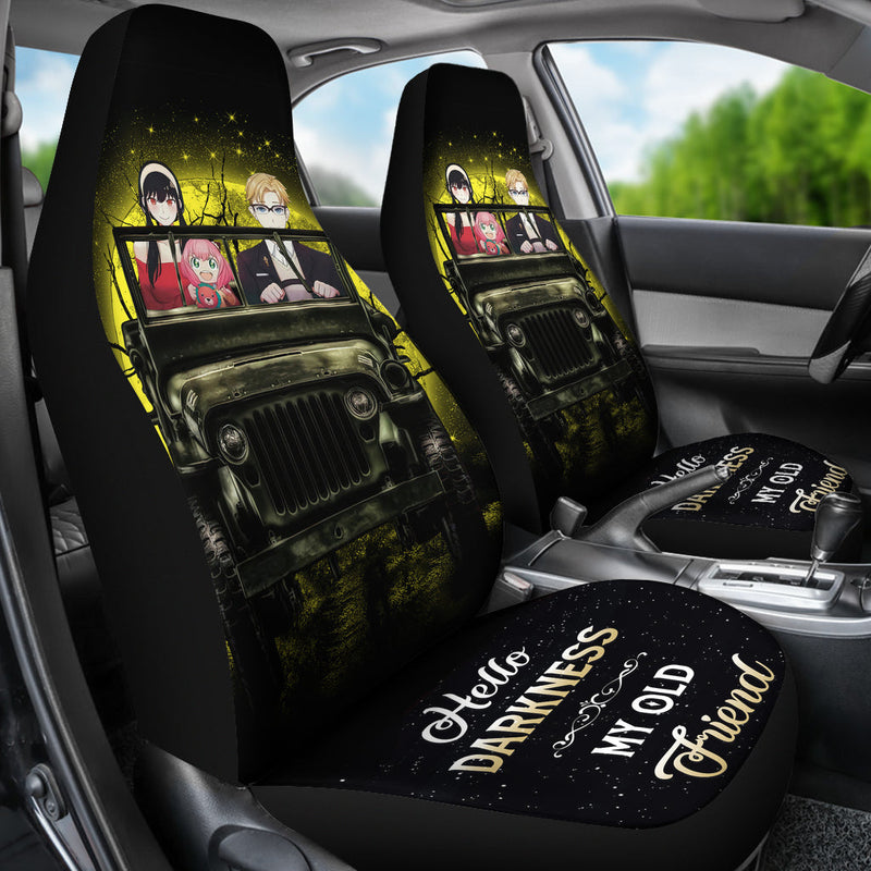 Spy X Family Yor And Anya Ride Jeep Moonlight Halloween Anime Premium Custom Car Seat Covers Decor Protectors Nearkii