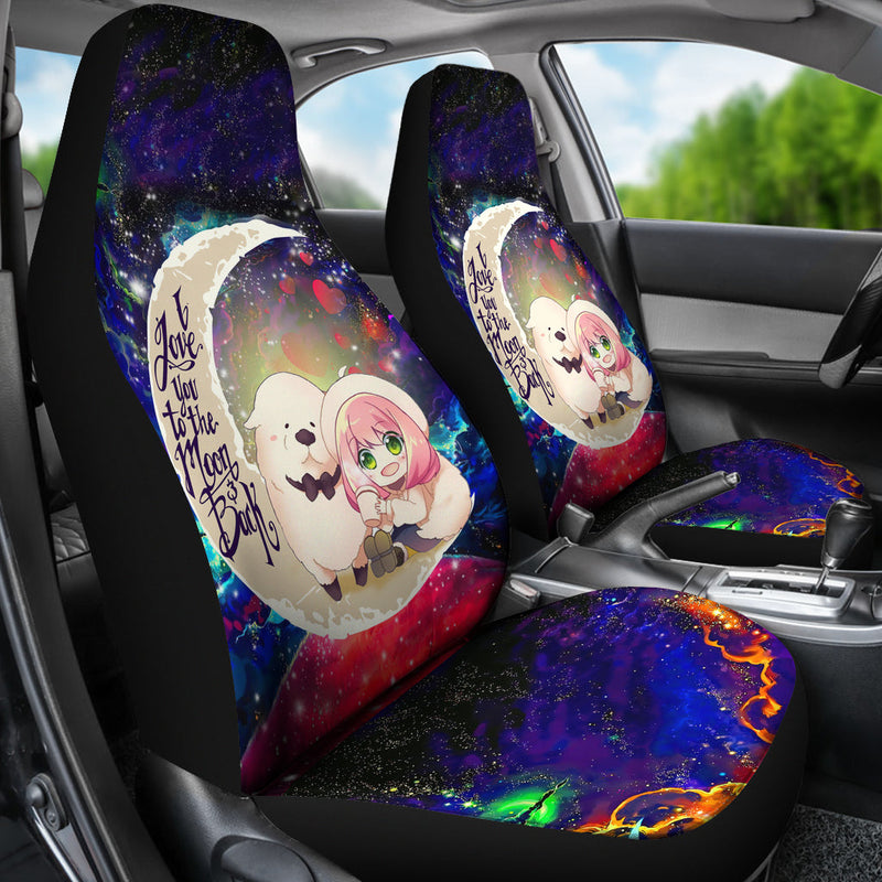 Anya Spy X Family Dog Love You To The Moon Galaxy Premium Custom Car Seat Covers Decor Protectors Nearkii