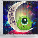 Cute Mike Monster Inc Love You To The Moon Galaxy Shower Curtain Nearkii