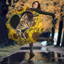 Cute Cat Sunflower Zipper Umbrella Nearkii