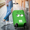 M&M Chocolate Green Luggage Cover Suitcase Protector Nearkii