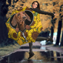Brown Dachshund Sunflower Zipper Umbrella Nearkii