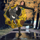 Black French Bulldog Sunflower Zipper Umbrella Nearkii