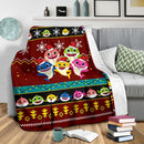 Red Baby Shark Christmas Blanket Amazing Gift Idea Nearkii