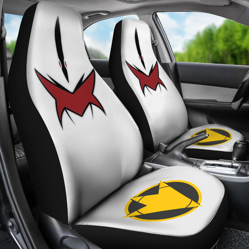 White Dino Thunder Power Rangers Premium Custom Car Seat Covers Decor Protectors Nearkii