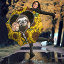 Sloth Cute Sunflower Zipper Umbrella Nearkii