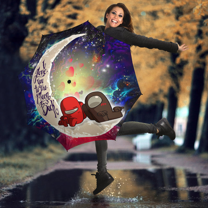 Among Us Couple Love You To The Moon Galaxy Umbrella Nearkii
