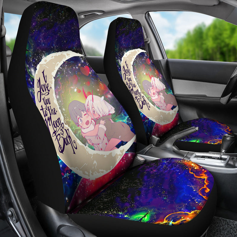 Darling In The Franxx Hiro And Zero Two Love You To The Moon Galaxy Car Seat Covers