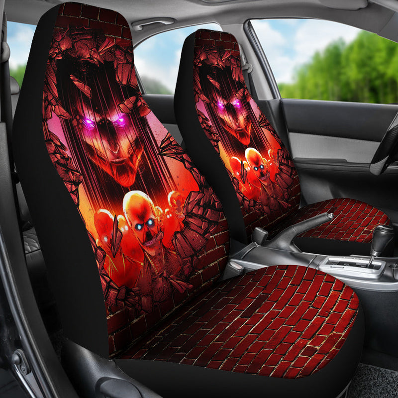 Eren Attack On Titans Founding Titans Break Wall Car Seat Covers Nearkii