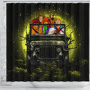 Scooby Doo Funny Drive Jeep Moonlight Halloween Shower Curtain Nearkii