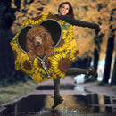 Cute Dog Poodle Sunflower Zipper Umbrella Nearkii