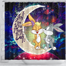 Bunny Couple Love You To The Moon Galaxy Shower Curtain Nearkii