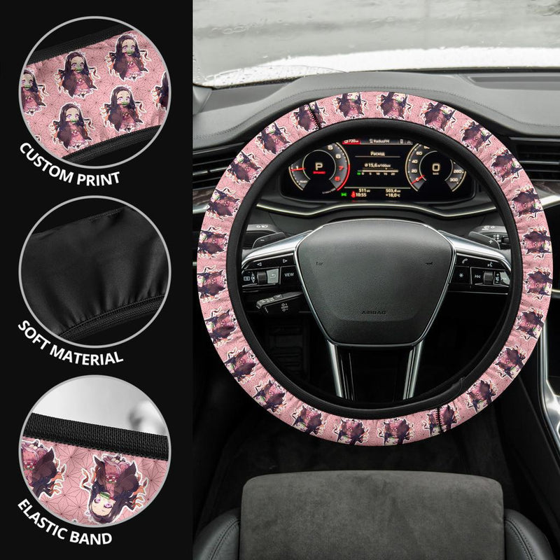 Kamado Nezuko Demon Slayer Anime Car Steering Wheel Cover 4 Nearkii