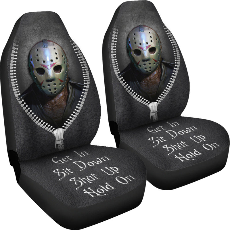 Jackson Friday The 13th Horror Get In Sit Down Shut Up And Hold On Car Zipper Car Seat Covers Nearkii