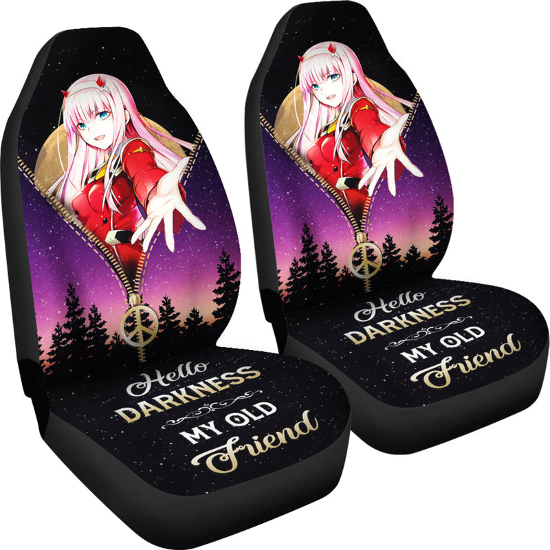 Zero Two Darling In The Franxx Darkness My Old Friend Hippie Moon Zipper Premium Custom Car Seat Covers Decor Protectors Nearkii