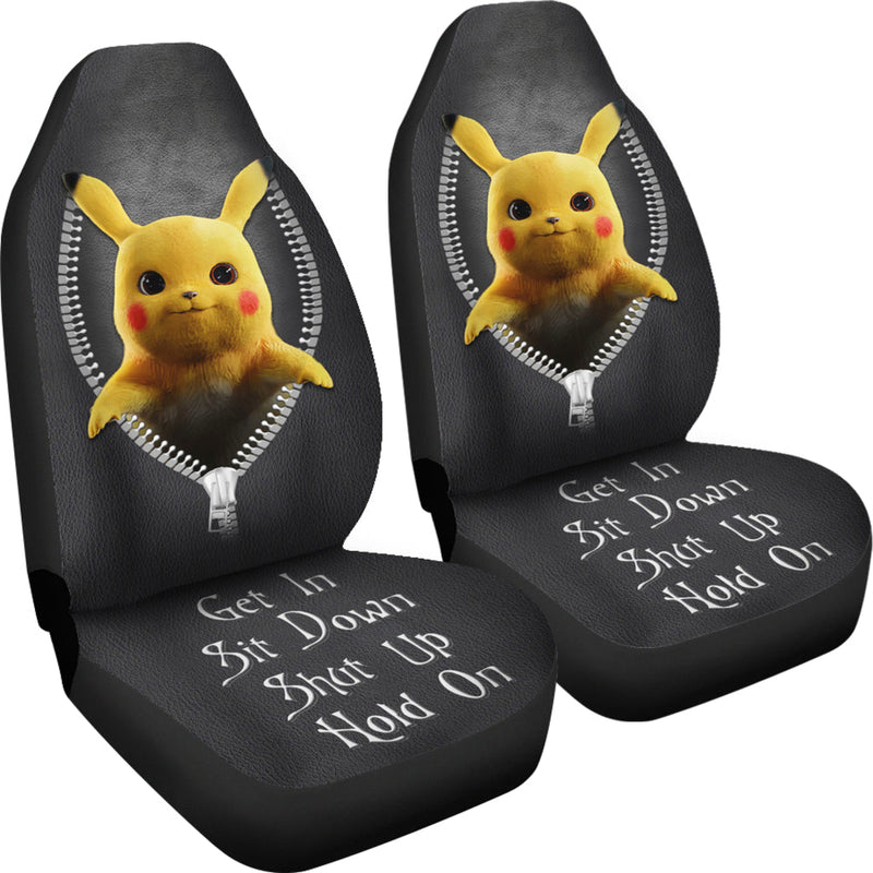 Pikachu Get In Shit Down Shut Up Hold On Zipper Car Seat Covers Nearkii