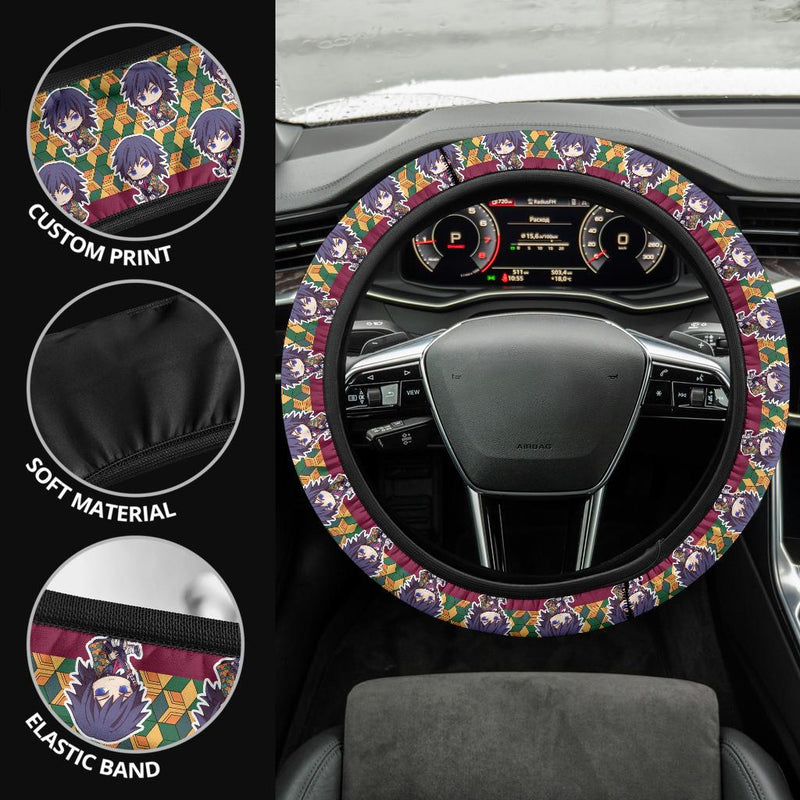 Giyu Tomioka Demon Slayer Anime Car Steering Wheel Cover 3 Nearkii