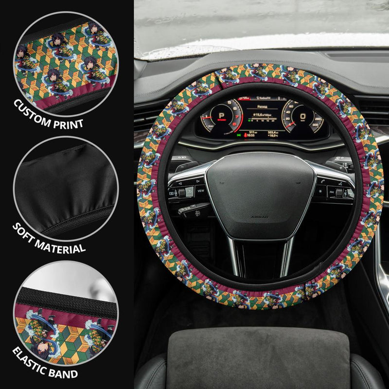 Giyu Tomioka Demon Slayer Anime Car Steering Wheel Cover 5 Nearkii